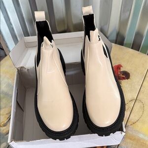 Cream Chelsea Boots